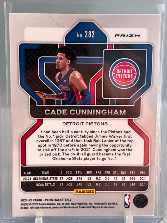 Cade Cunningham Rookie Card Silver Prizm