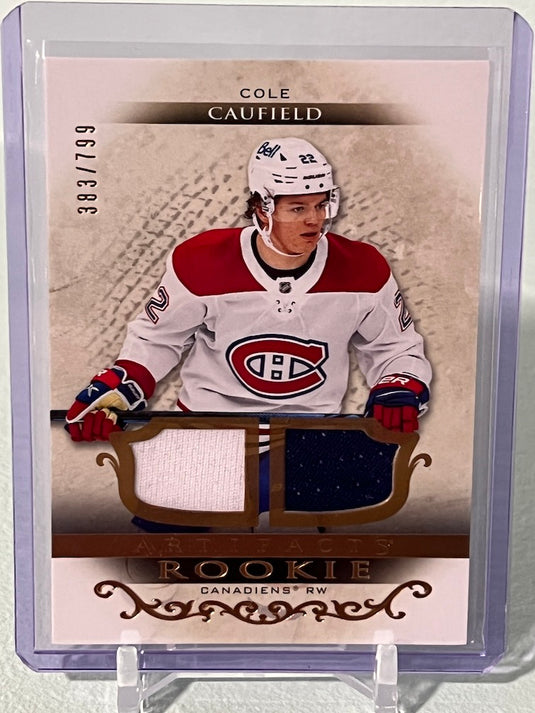 Cole Caufield Rookie Artifacts Dual Jersey Patch /799