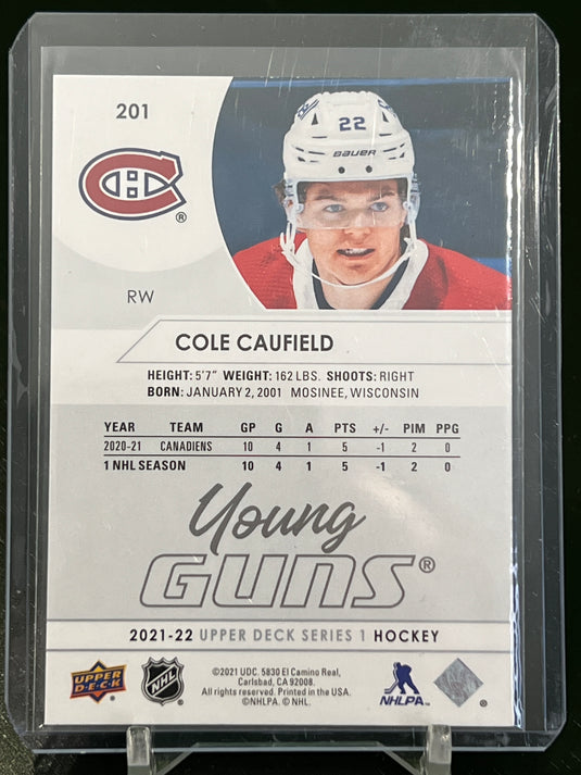 2021-22 Upper Deck Series One - Cole Caufield - Young Guns #201