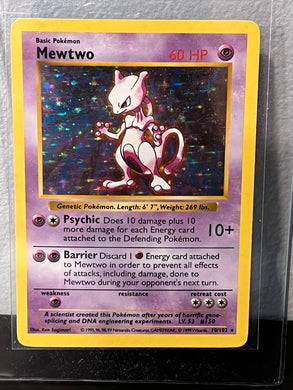 Mewtwo Base Set Holo Shadowless Pokemon Card