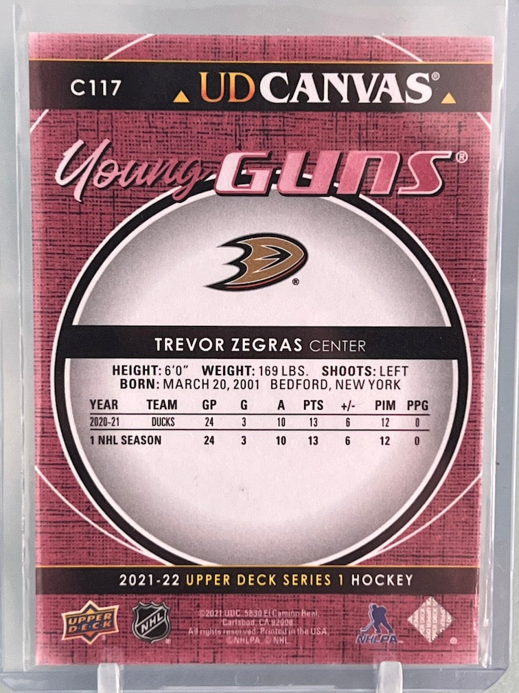 Load image into Gallery viewer, Trevor Zegras Young Guns Canvas # C117 Anaheim Ducks 2021-22 Upper Deck
