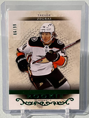 Trevor Zegras Rookie Upper Deck Artifacts Emerald Series /99